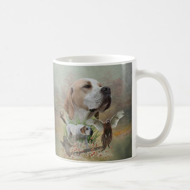 Pheasant Hunting with Pointers, Art   Coffee Mug (Right)