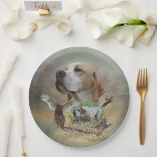 Pheasant Hunting with Pointers, Art    Paper Plate
