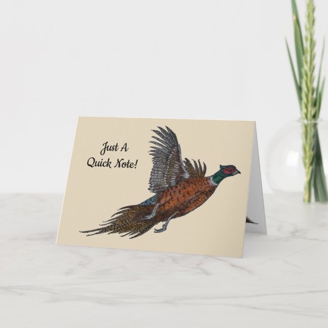 Pheasant in Flight Note card (Front)
