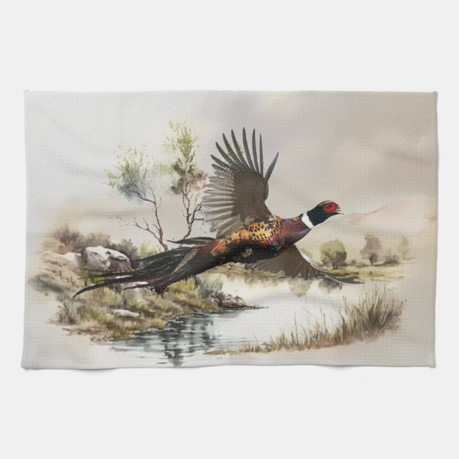 Pheasant   kitchen towel (Horizontal)