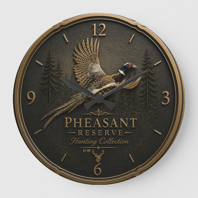 Pheasant Large Clock (Front)