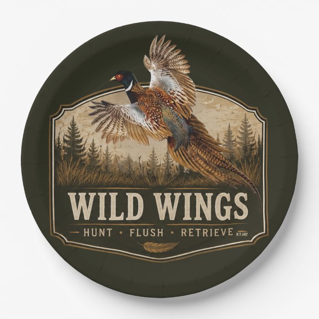 Pheasant  paper plate (Front)