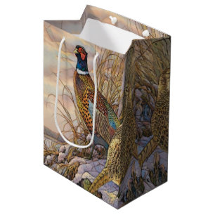 Pheasant Pillar Candle Flask Gift Box Ceramic Tile Medium Gift Bag