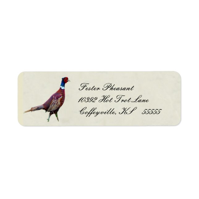 Pheasant Return Label (Front)