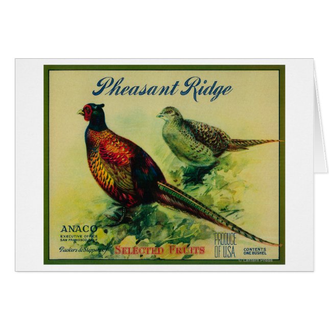 Pheasant Ridge Apple Crate Étiquette (Devant horizontal)