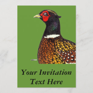 Pheasant: Ringneck Head Invitation