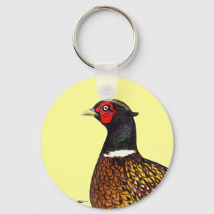 Pheasant:  Ringneck Head Keychain