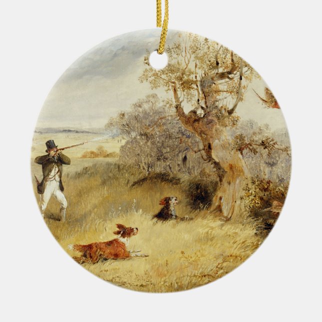 Pheasant Shooting (oil on canvas) 2 Ceramic Ornament (Front)
