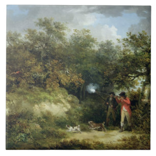 Pheasant Shooting (oil on canvas) 3 Tile