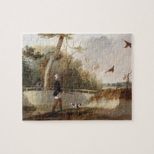 Pheasant Shooting (oil on canvas) Jigsaw Puzzle