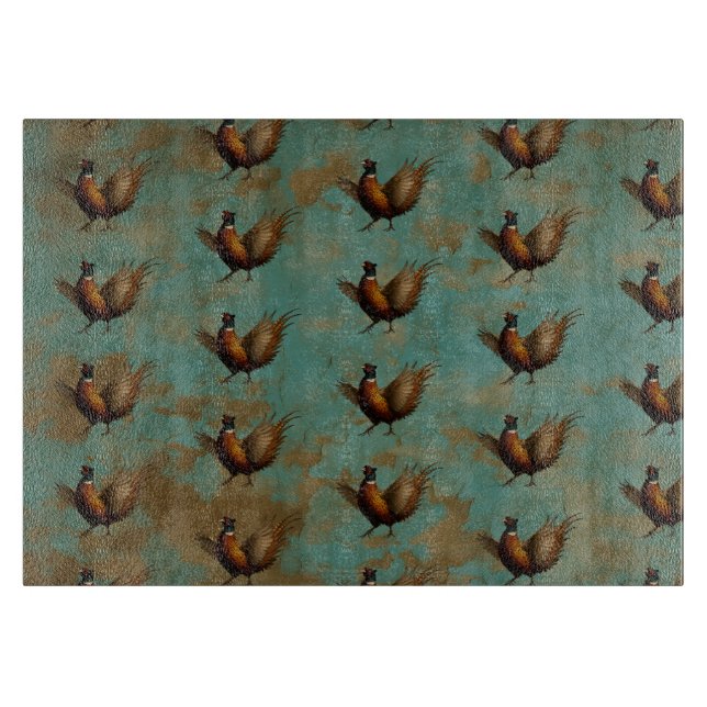 Pheasant strutting design  cutting board (Front)