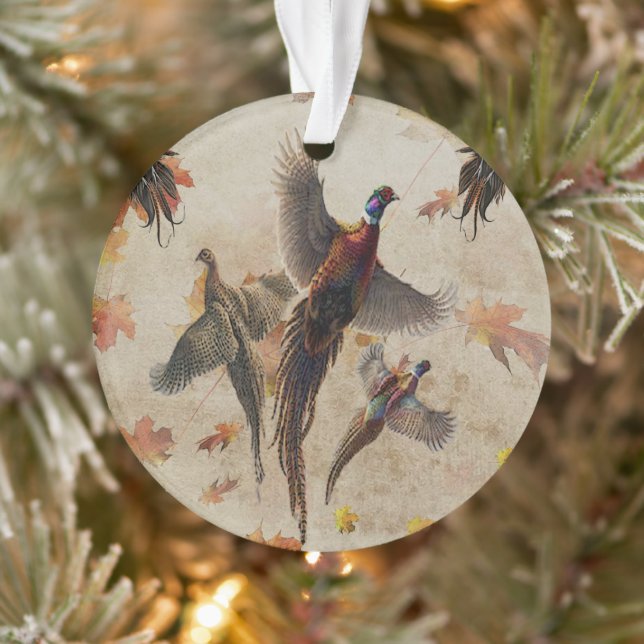 Pheasant  tapestry poster acrylic print triptych k ornament (Tree)