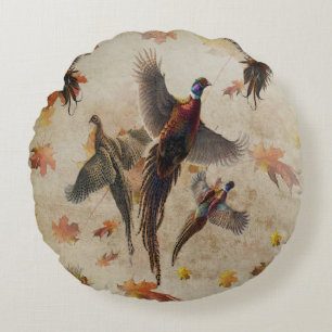 Pheasant tapestry poster acrylic print triptych k round pillow