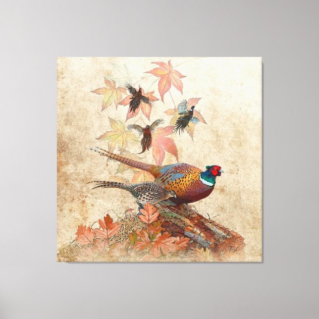 Pheasant  tapestry poster triptych canvas print (Front)