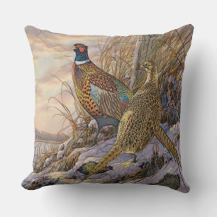 Pheasant throw pillow