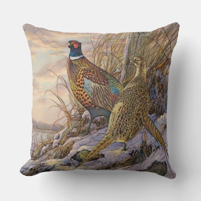 Pheasant  throw pillow (Front)