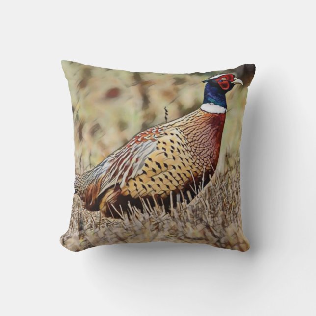 Pheasant Throw Pillow (Front)