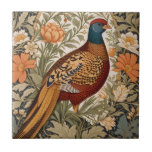 Pheasant Vintage Floral William Morris Inspired  Tile<br><div class="desc">Add timeless countryside elegance to your space with this Pheasant Vintage Floral Ceramic Tile, inspired by the intricate beauty of William Morris–style design. Featuring a beautifully detailed pheasant surrounded by richly patterned florals and decorative botanical elements, this design blends classic wildlife charm with refined vintage-inspired artistry. Perfect for decorative wall...</div>