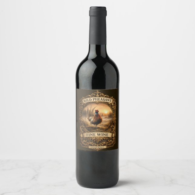 Pheasant  wine label (Front)