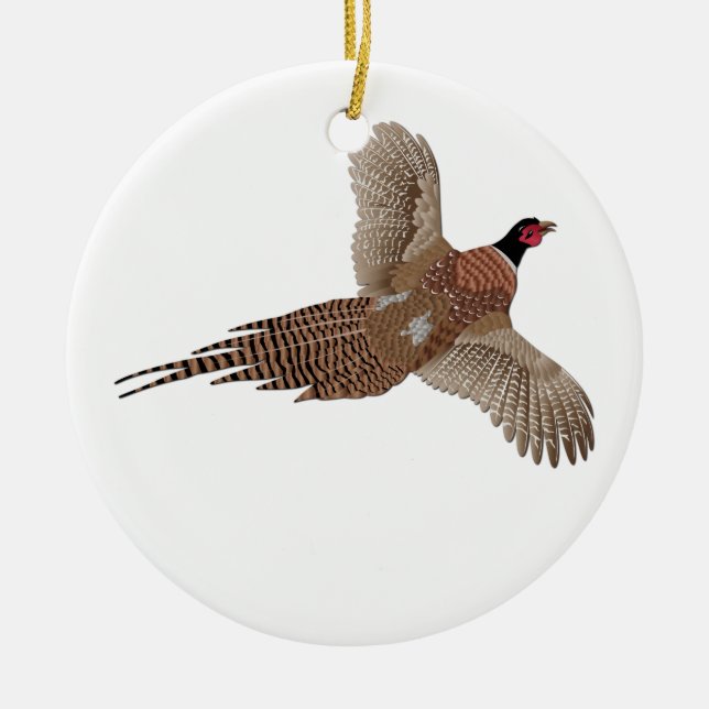 Pheasant without Text Ceramic Ornament (Front)