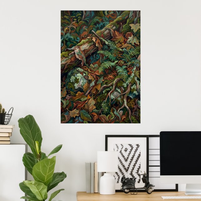 Pheasant Woodland Wildlife Painting Poster (Home Office)