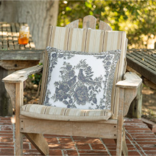 Pheasants in flowers outdoor pillow