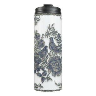 Pheasants in flowers   thermal tumbler