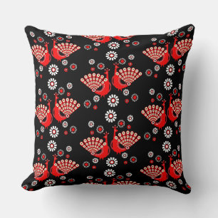 Pheasants Peacock Art Throw Pillow
