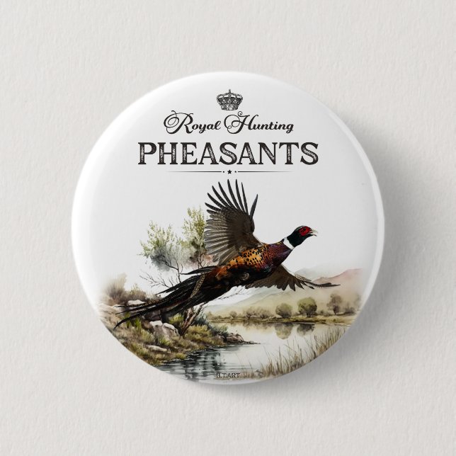 Pheasants, Royal Hunting 2 Inch Round Button (Front)