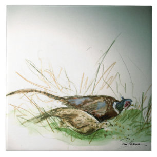 Pheasants . . . tile