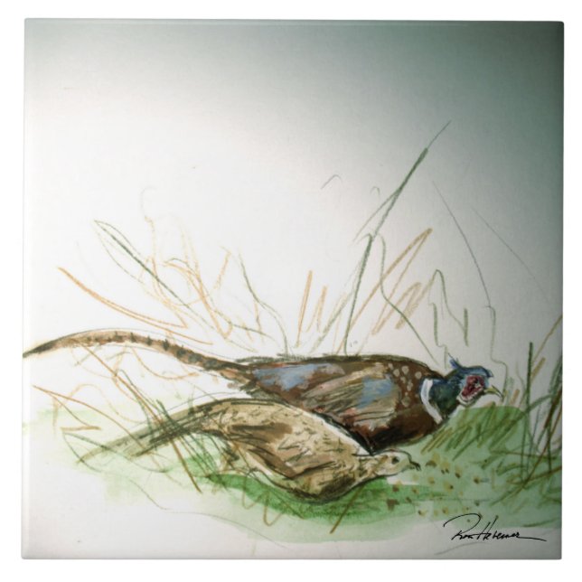 Pheasants . . . tile (Front)