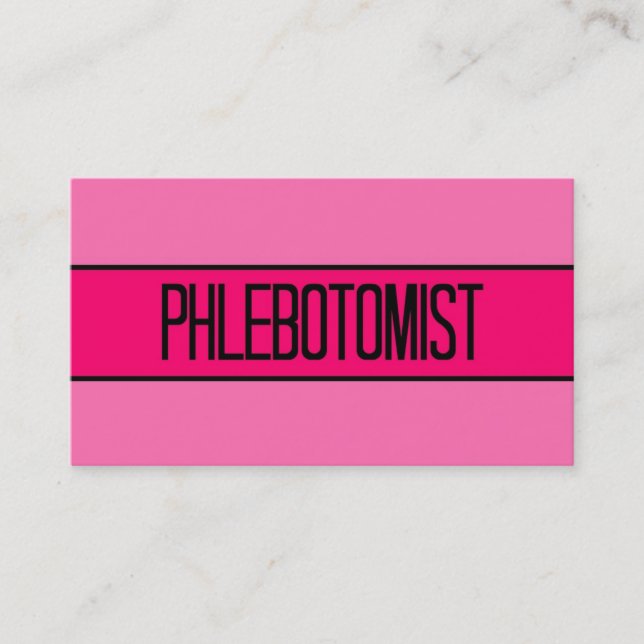 Phelbotomiste Baby et Carte de visite rose chaud (Devant)