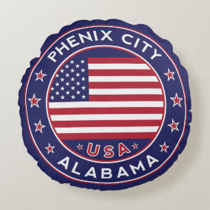 Phenix, Alabama Round Pillow