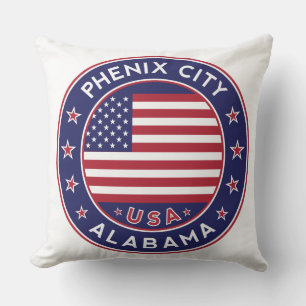 Phenix, Alabama Throw Pillow