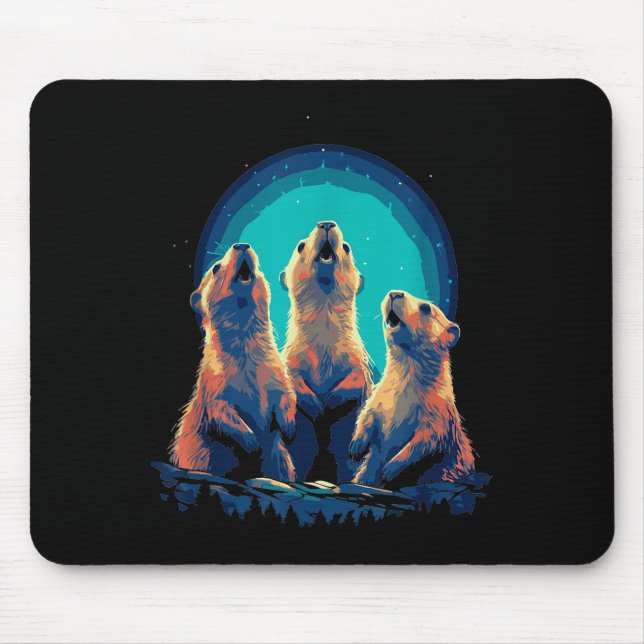 Phenomenal Howling Groundhog Pack Retro Awesomenes Mouse Pad (Front)