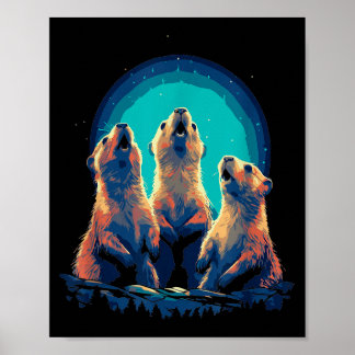 Phenomenal Howling Groundhog Pack Retro Awesomenes Poster