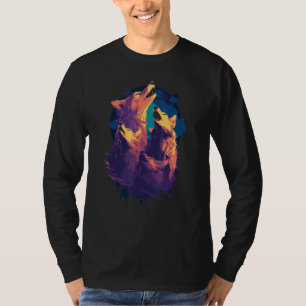 Phenomenal Howling Wolves Wolf Pack Retro Awesomen T-Shirt