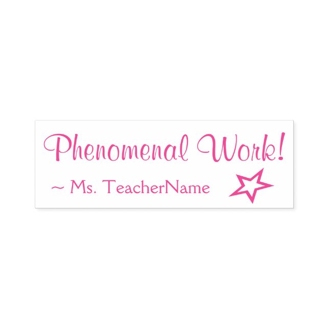 "Phenomenal Work!" Commendation Rubber Stamp (Design)