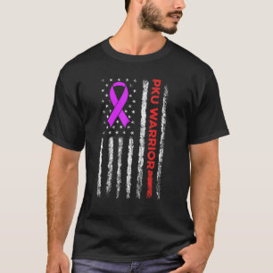 Phenylketonuria PKU Strong Warrior USA Flag Awaren T-Shirt