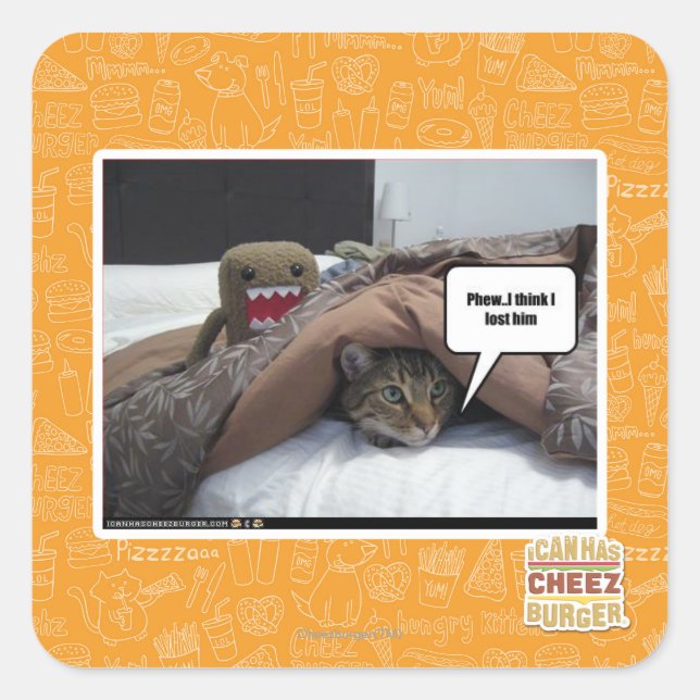 Phew I think I lost him Square Sticker (Front)