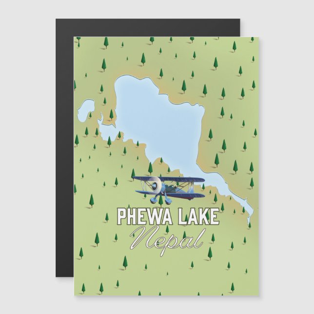 Phewa Lake Nepal travel map (Front/Back)