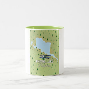 Phewa Lake Nepal travel map Two-Tone Coffee Mug