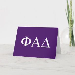 Phi Alpha Delta Greek Letters Card