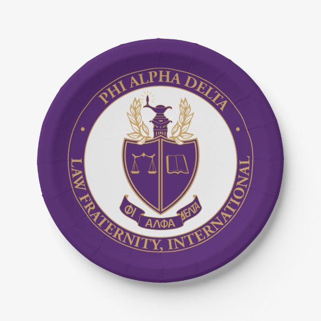 Phi Alpha Delta Logo Paper Plate (Front)