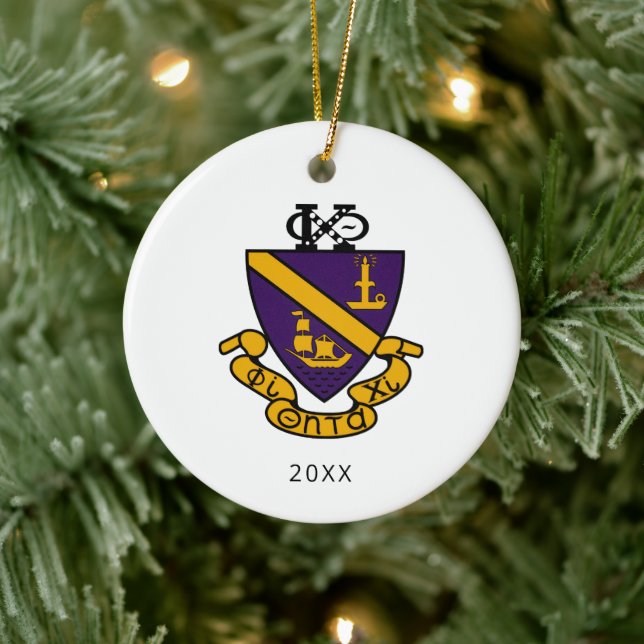 Phi Chi Theta | Colour Crest Ceramic Ornament (Tree)