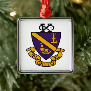 Phi Chi Theta Colour Crest Metal Ornament