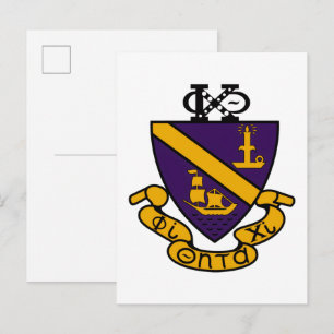 Phi Chi Theta Colour Crest Postcard