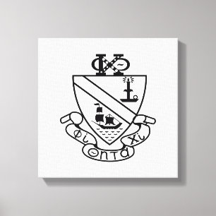 Phi Chi Theta Crest B&W Canvas Print