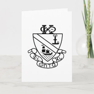 Phi Chi Theta Crest B&W Card