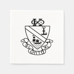 Phi Chi Theta Crest   B&W Napkin